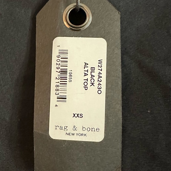 Rag & Bone Alta Cropped Knit Trim Blouse - Picture 4 of 7